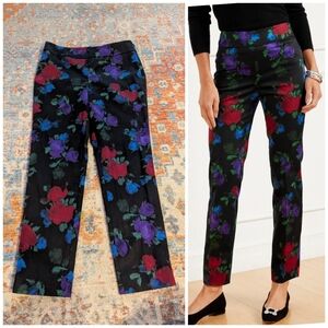 Talbots Chatham Slim Ankle Pants Blurred Floral  Women's 4 Petite (195)